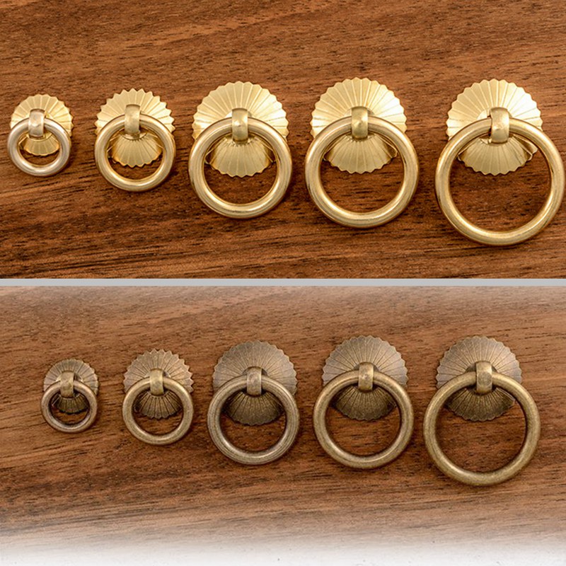 Pomos de anillo de latón Vinta - Drawer Pull Gold reseña y precio